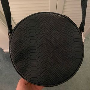 Dark Green Snake Print Round Purse Banana Republic